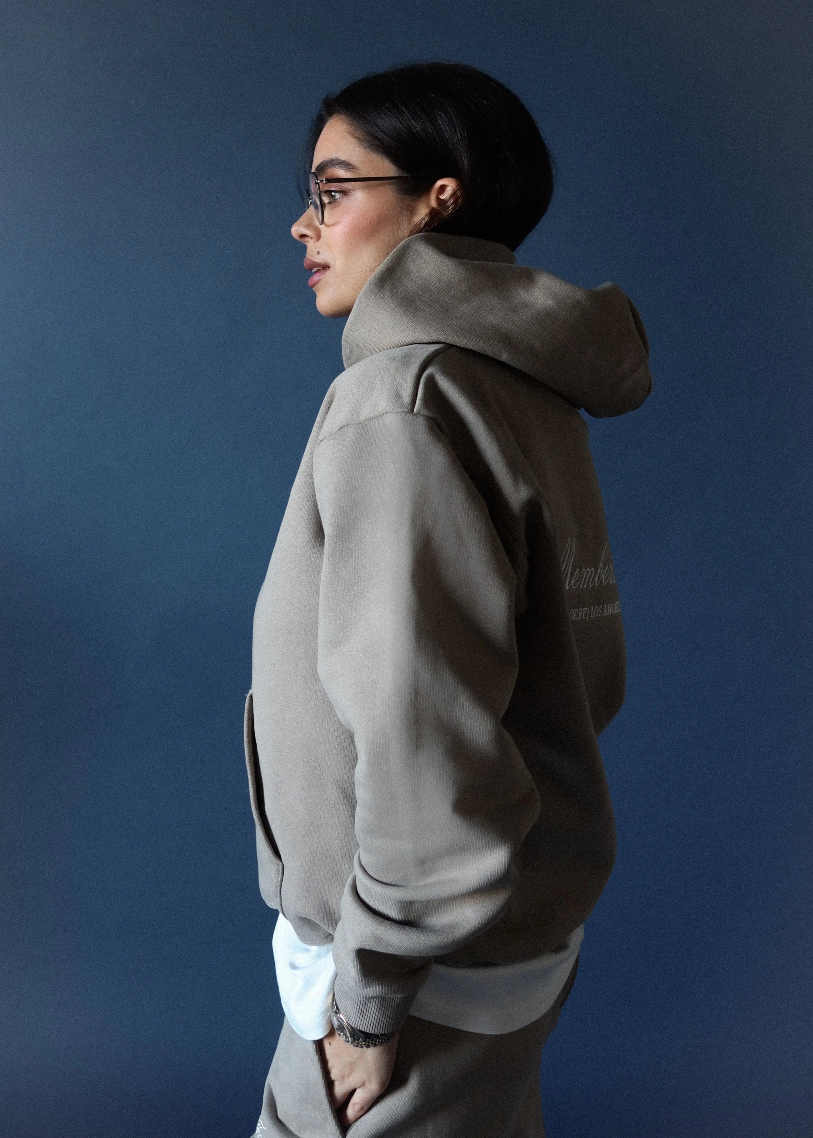 Members Club Cotton Beige Hoodie