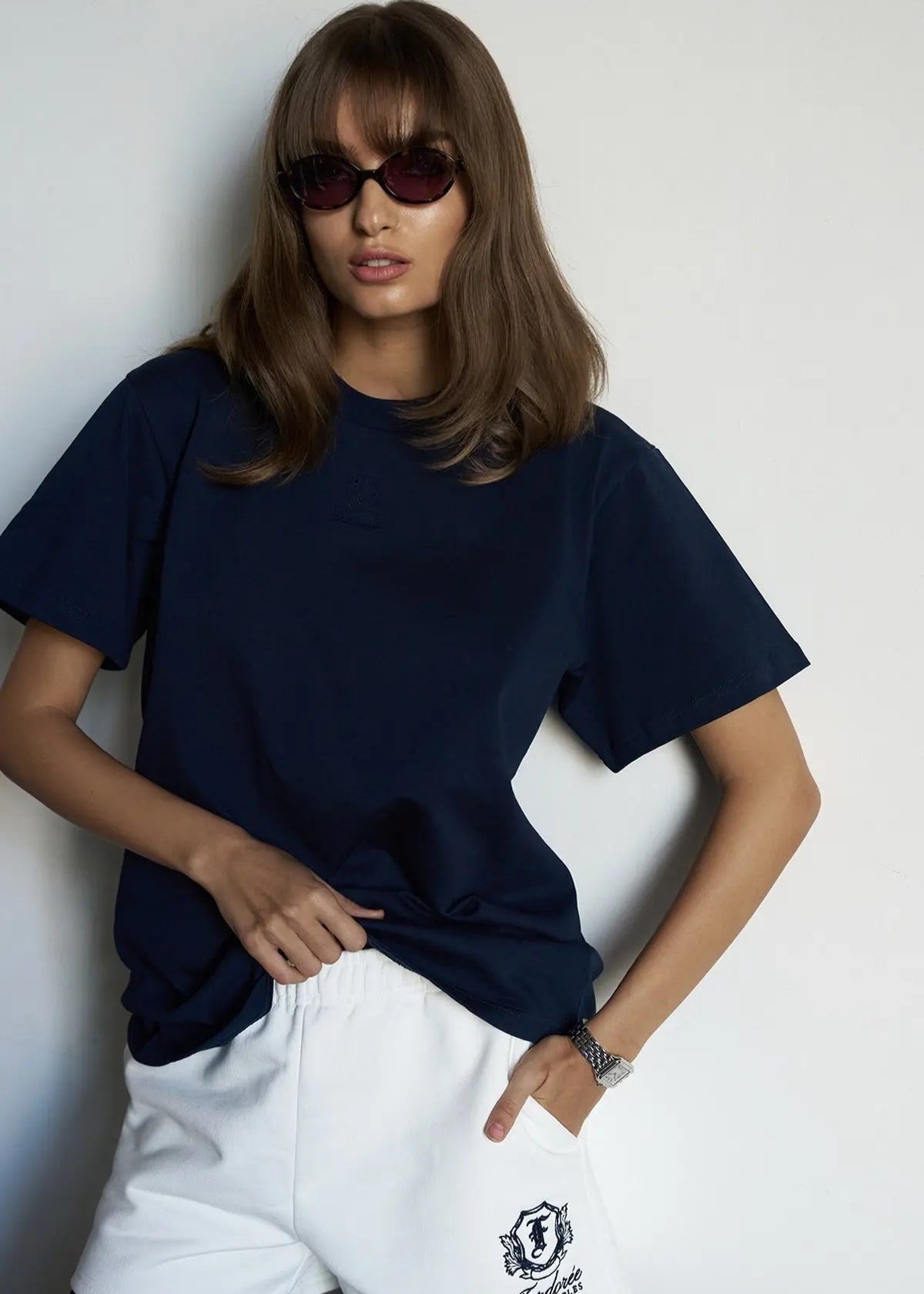 Cotton Logo Navy T-Shirt