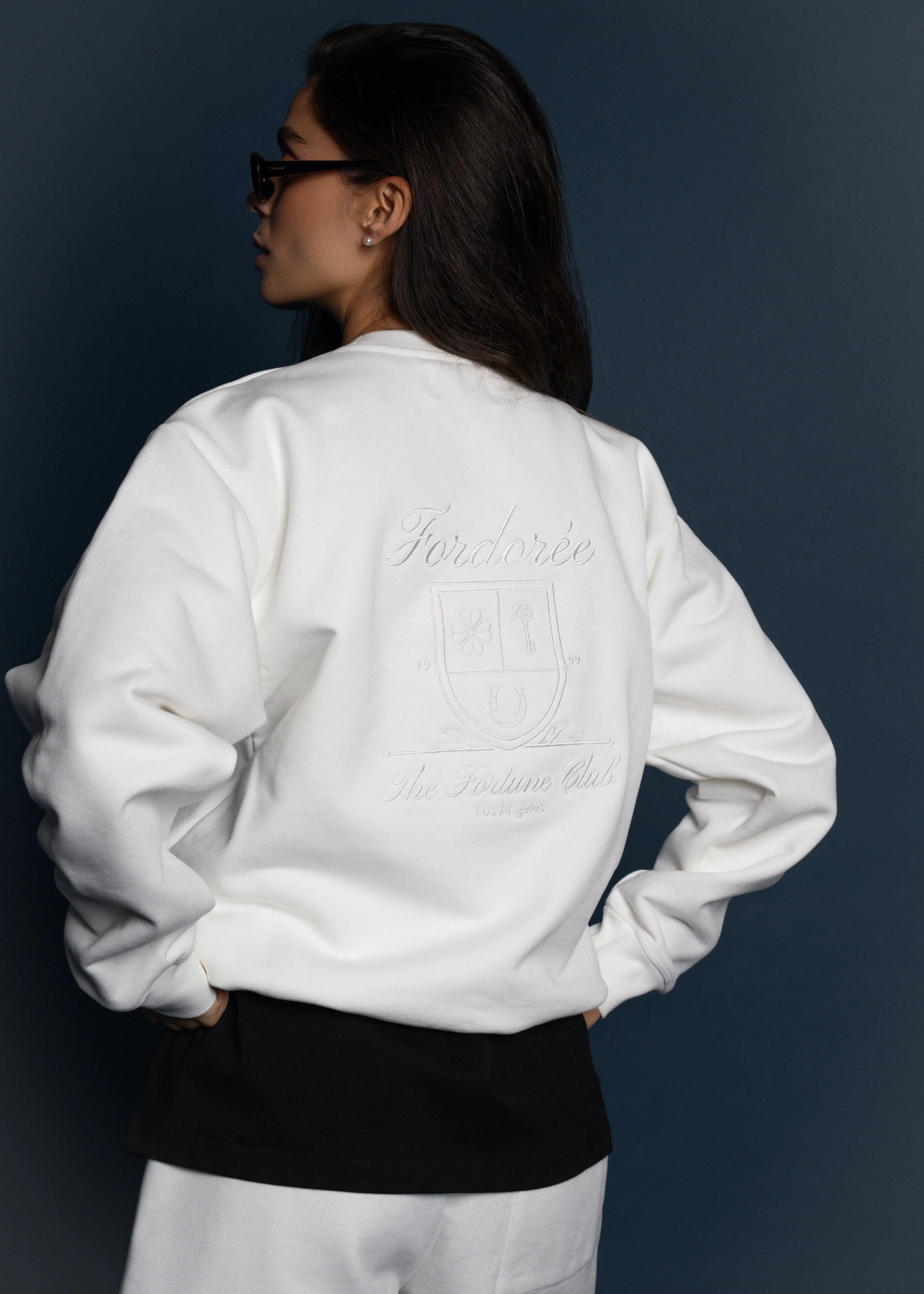 Fordorée Crest Cotton White Sweater