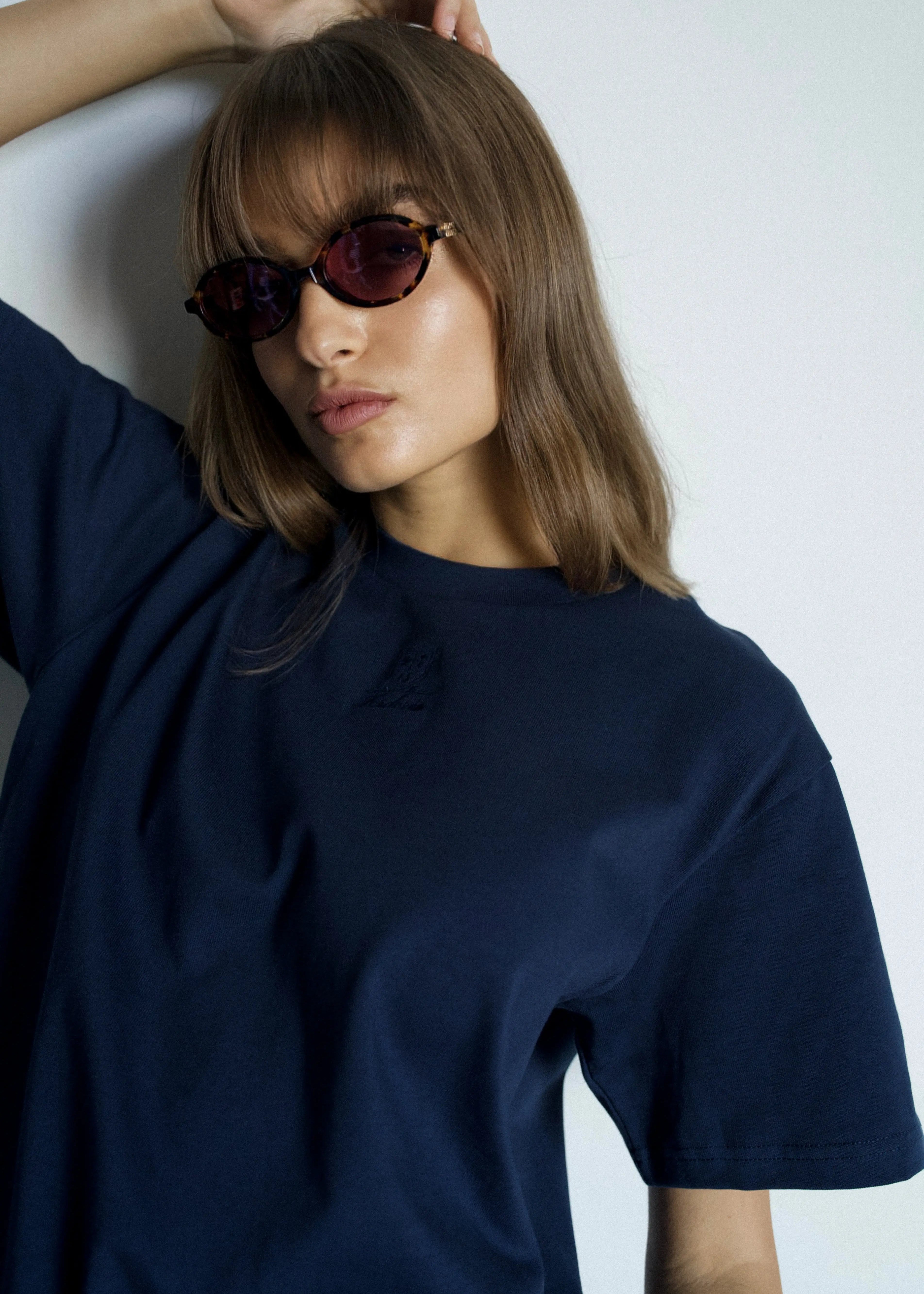 Cotton Logo Navy T-Shirt