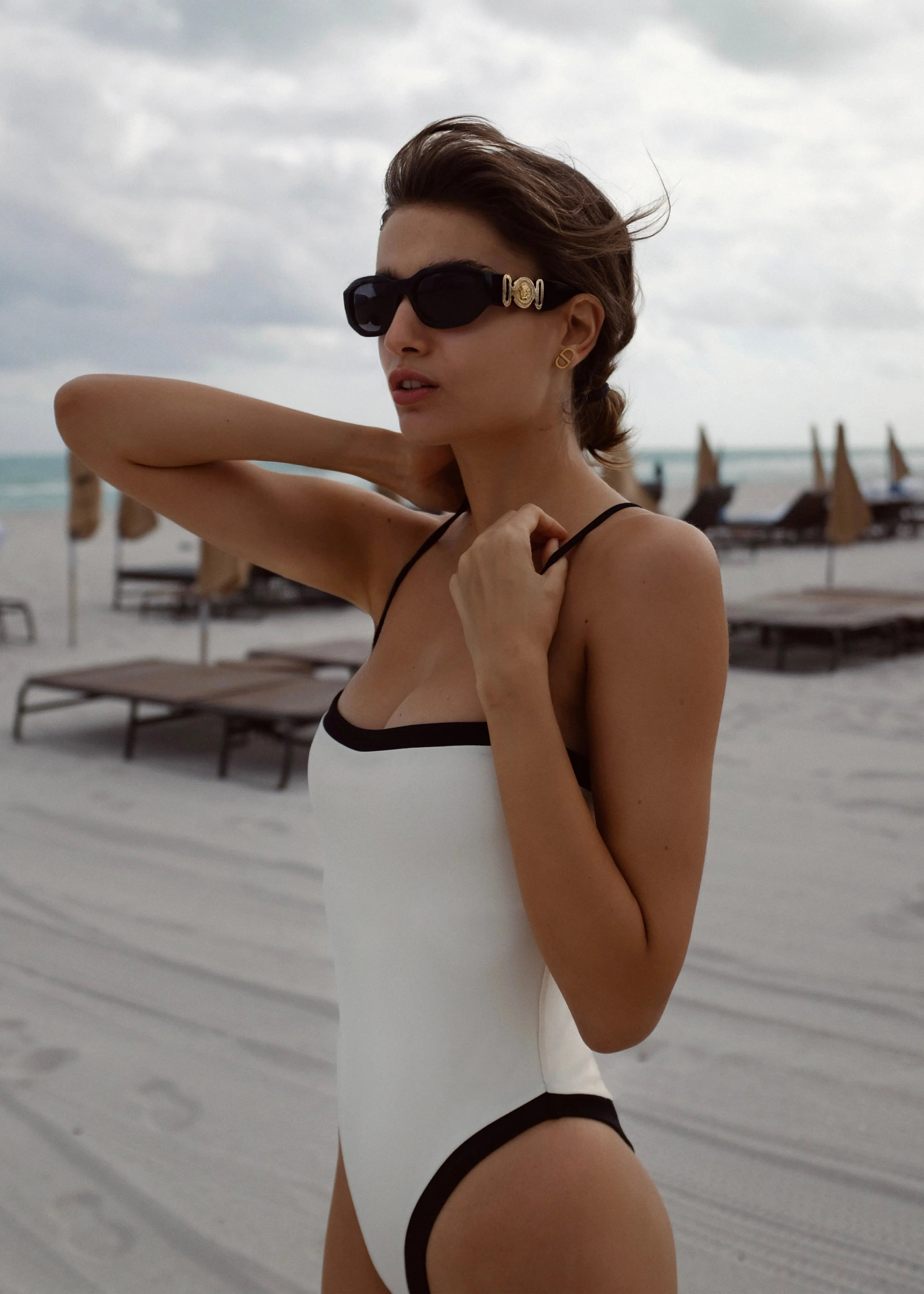 White one piece swimwear Fordorée