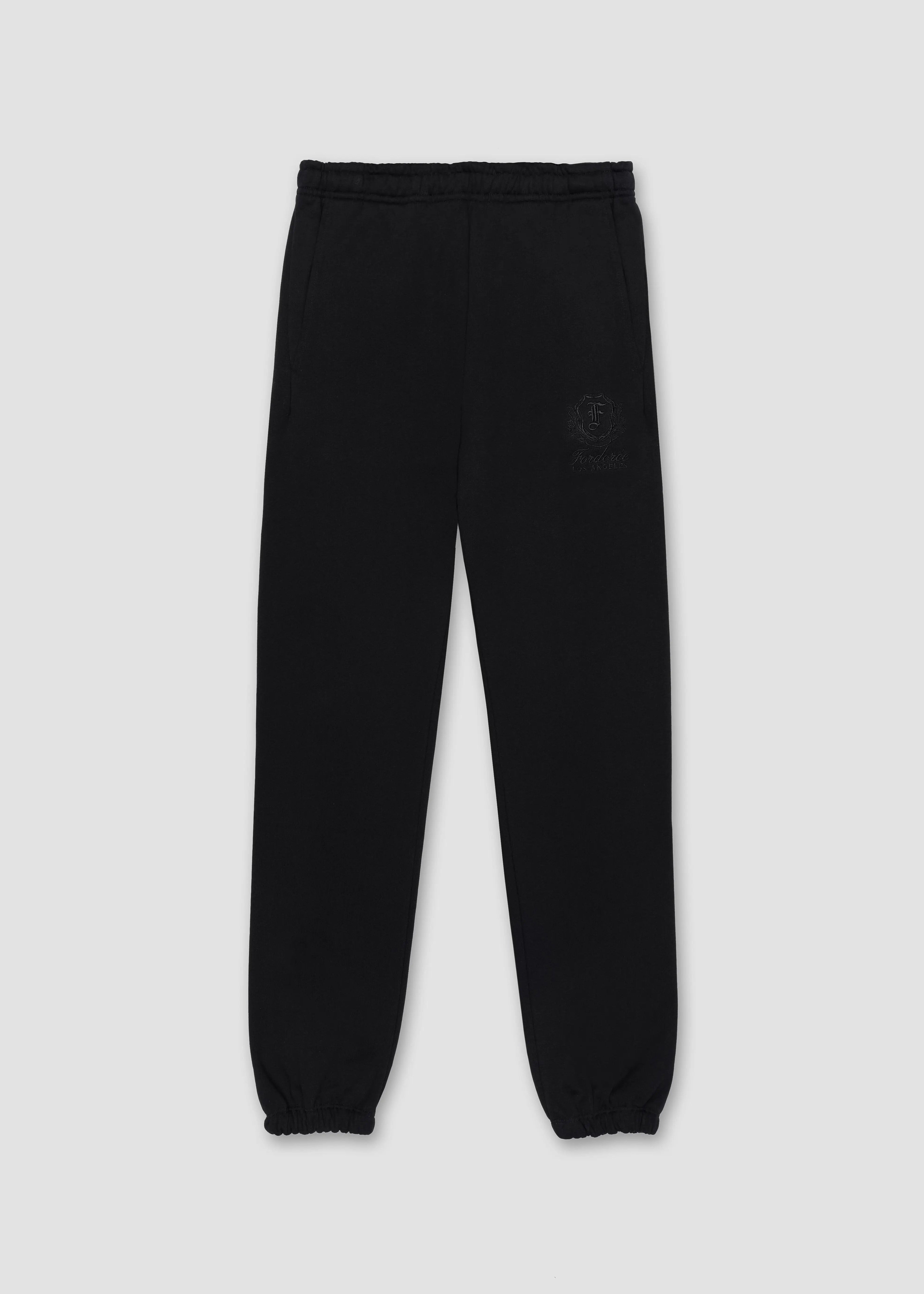Heritage Crest Black Sweatpants